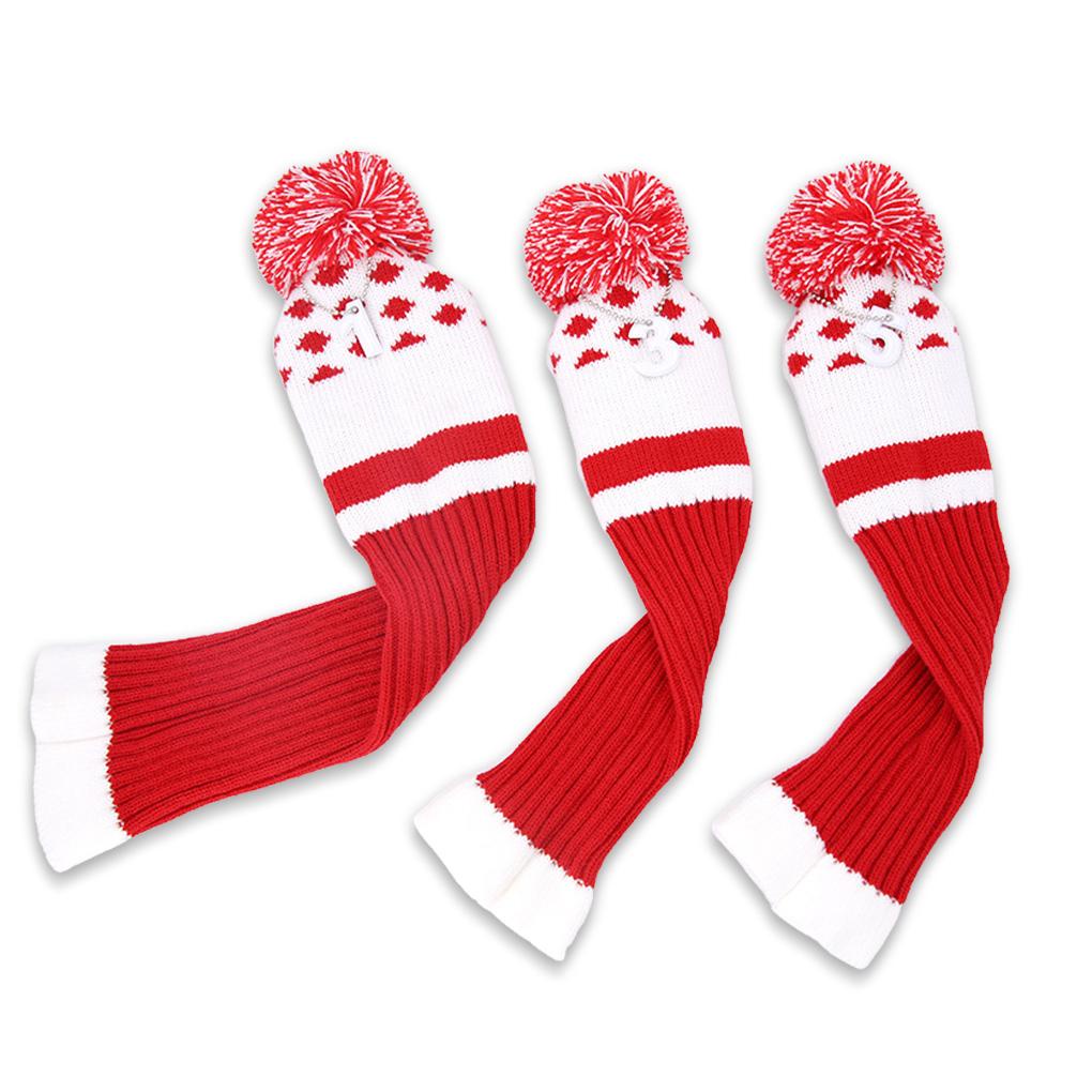 Bộ 3 Vỏ Bọc Đầu Gậy Đánh Golf Làm Bằng Len Kích Thước Nhỏ Gọn Dành Cho 1 / 3 / 5 Clubs