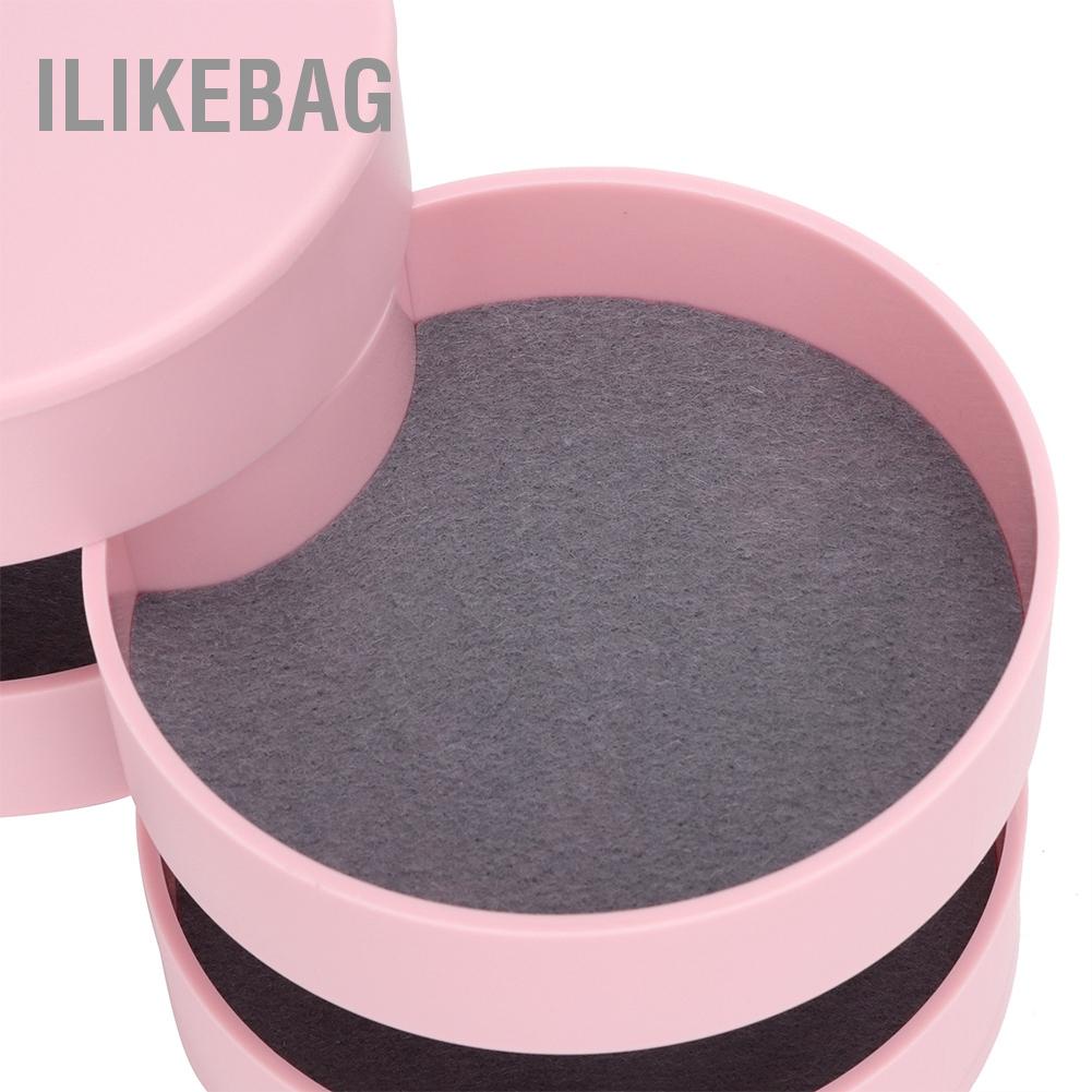 Ilikebag Bộ sưu tập hộp lưu trữ đồ trang sức tròn bốn lớp đa chức năng đựng có nắp đậy