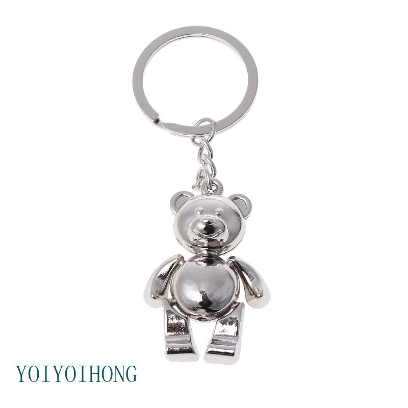 Móc Khóa Hình Gấu 3D Bằng Kim Loại Có Thể Tháo Rời