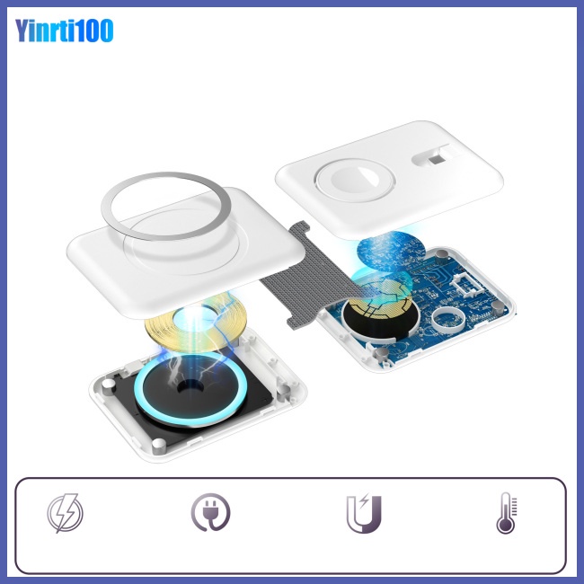Đế Sạc Nhanh Không Dây Yinrti 15w 3 Trong 1 Cho Iphone 14 13 12 Airpods Iwatch