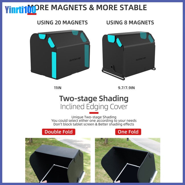 Loa Che Nắng Bằng Da Từ Tính 7.9 / 9.7 / 11 Inch Có Thể Gập Lại Cho Điều Khiển Từ Xa