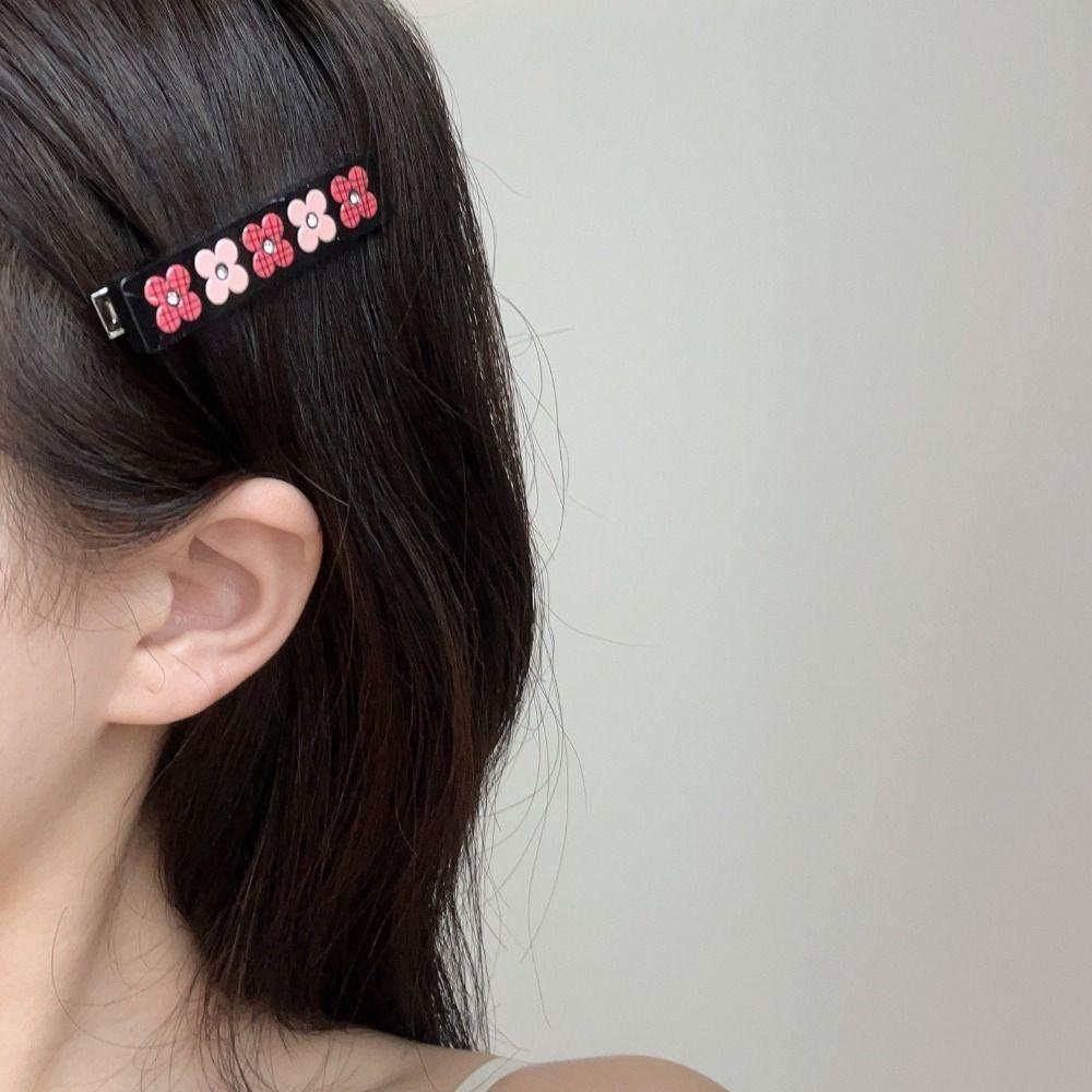 OCEANMAP Kẹp Tóc Mỏ Vịt Đính Đá Bằng Hợp Kim Phong Cách Harajuku Hàn Quốc Cho Nữ