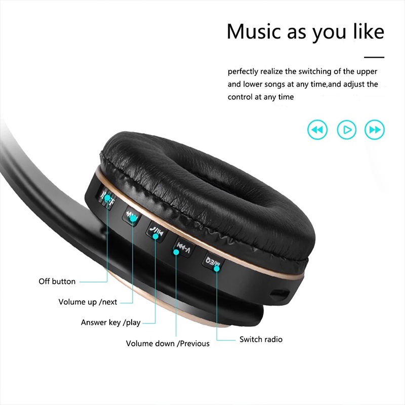 Tai Nghe Chụp Tai Bluetooth Không Dây SPRISE T8 Chống Ồn Có Thể Gấp Gọn Kèm Mic Tiện Dụng