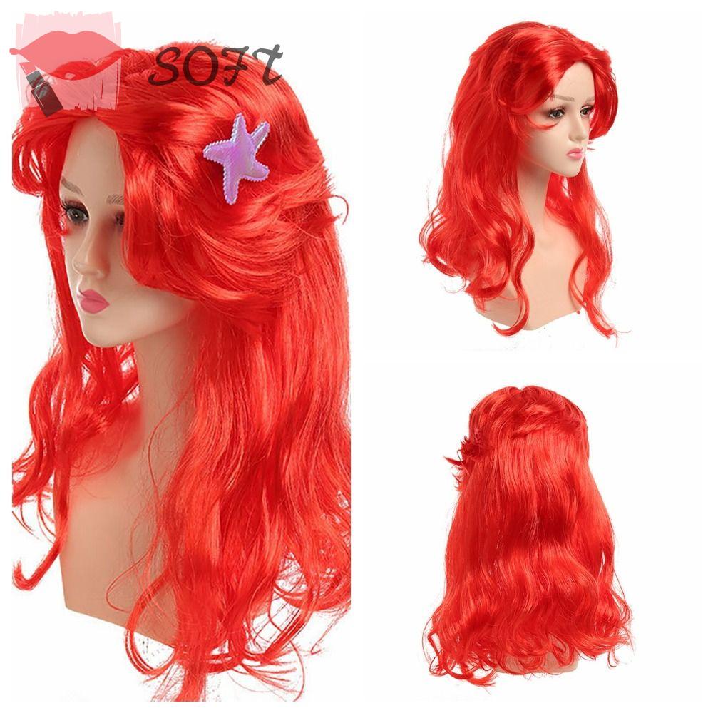 Tóc Giả Dài Màu Đỏ Dùng Hóa Trang Halloween Cho Bé Gái