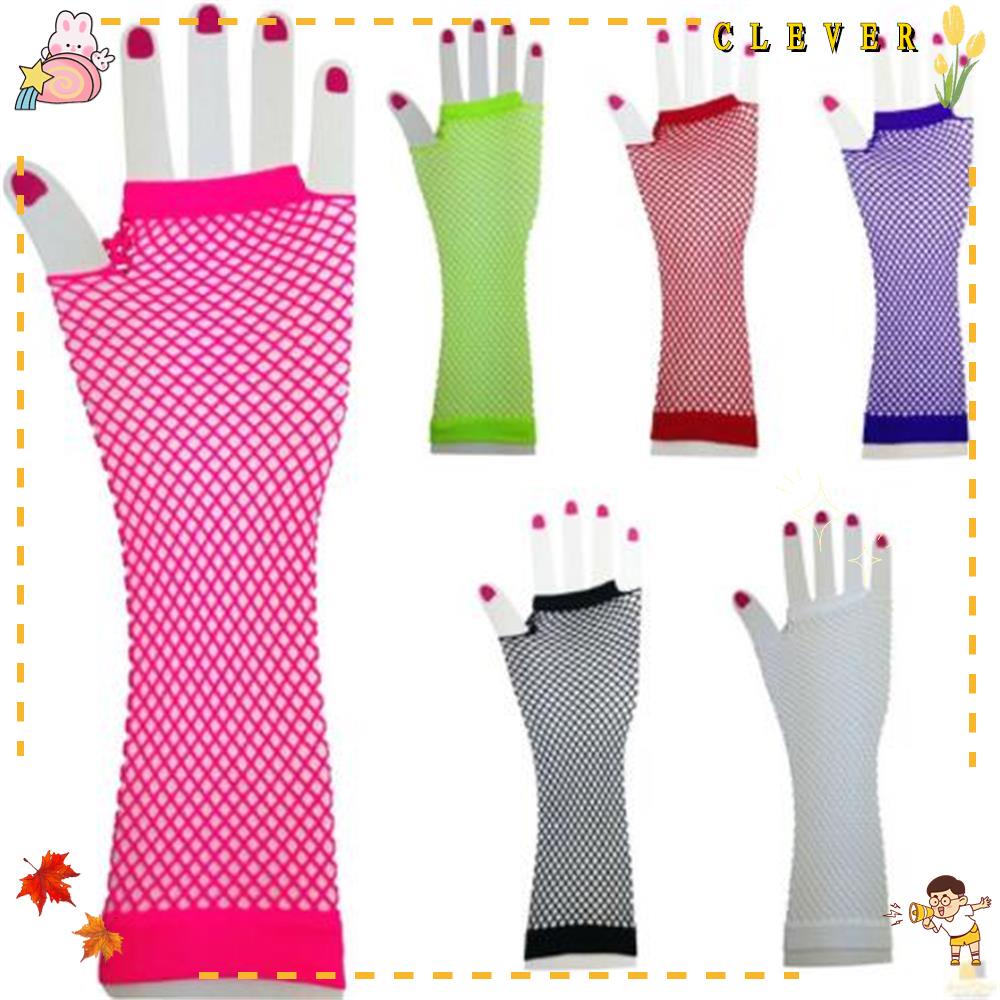 Găng Tay Lưới Hở Ngón Bằng Nylon Màu Sắc Xanh Dương