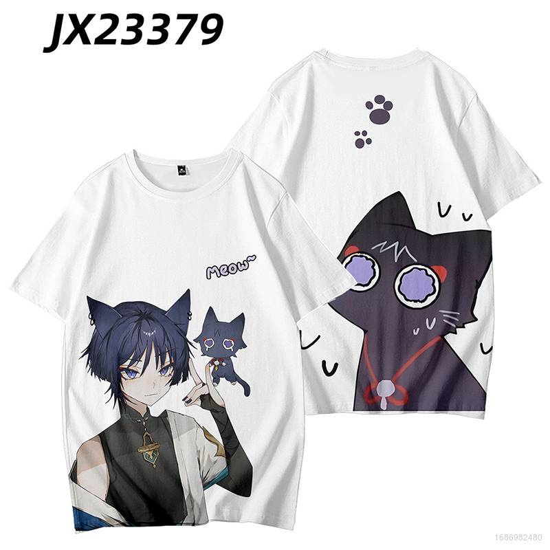 Ellen Genshin Va Chạm Áo Thun Ngắn Tay In Hình Anime Wandererer Phong Cách Harajuku Thời Trang Unisex Plus