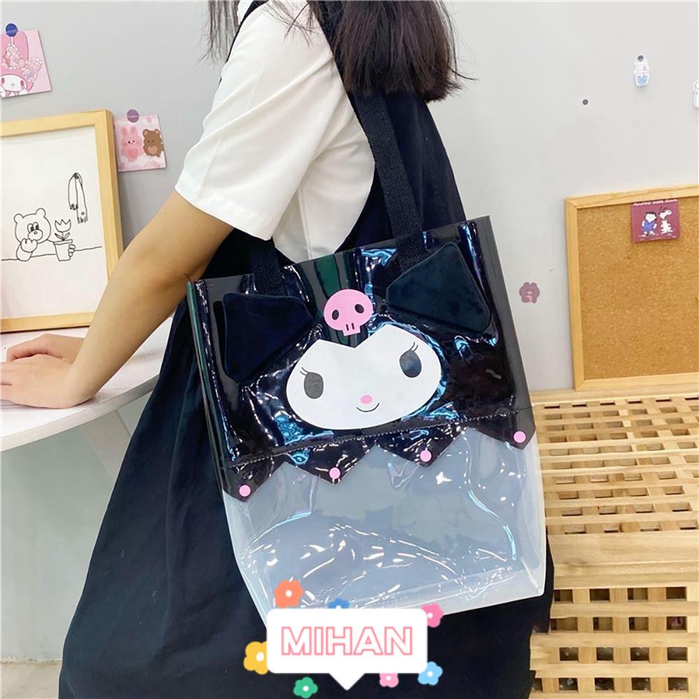 Túi Đeo Chéo Vai Bằng Nhựa PVC Trong Suốt In Họa Tiết Hoạt Hình Kuromi Dễ Thương MIHAN1