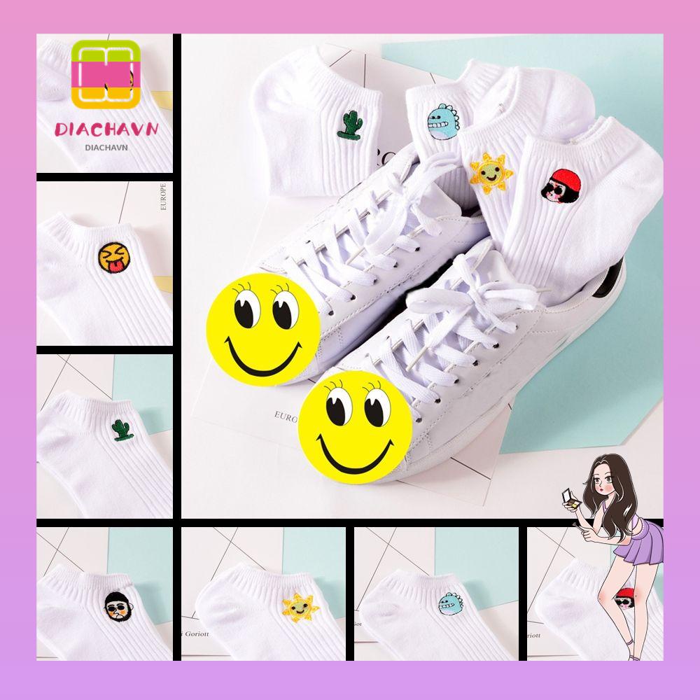 Vớ Giữ Ấm Mùa Đông Thêu Họa Tiết Mặt Cười Cho Nam Nữ