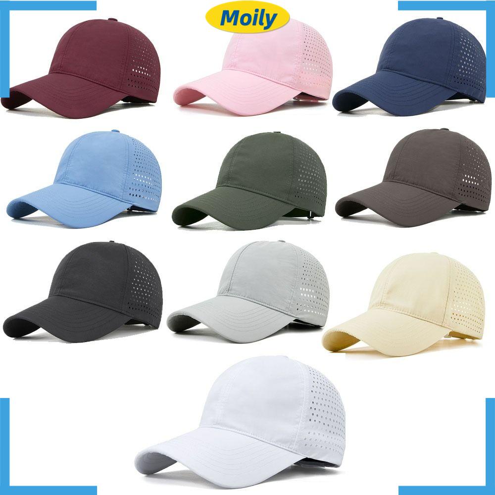 Mũ Lưỡi Trai Phối Lưới Màu Trơn Mau Khô Điều Chỉnh Được Thời Trang Đường Phố