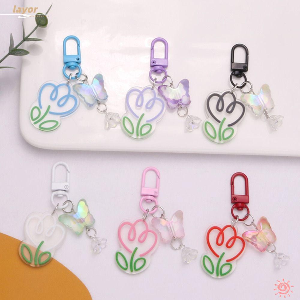 LAY Móc Khóa Hình Hoa Tulip Bằng Acrylic Xinh Xắn Cho Bạn Gái