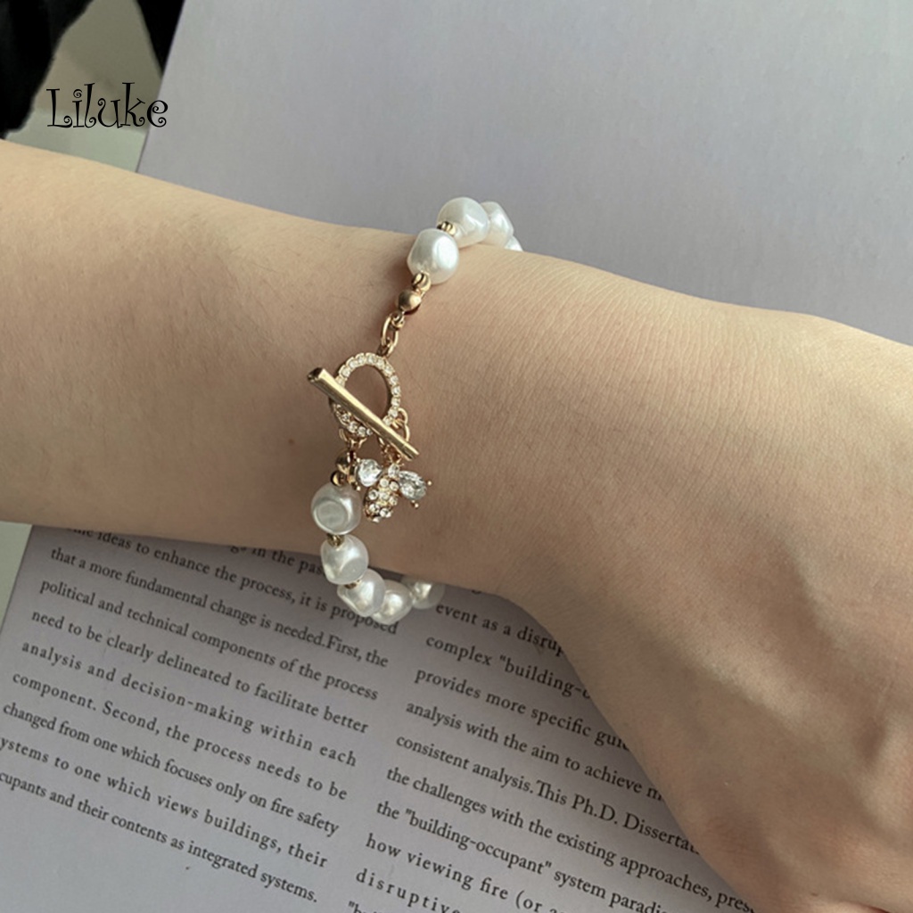 Vòng Tay Hợp Kim Mạ Vàng Trang Trí Hình Con Ong Đính Đá Thời Trang Cho Nữ