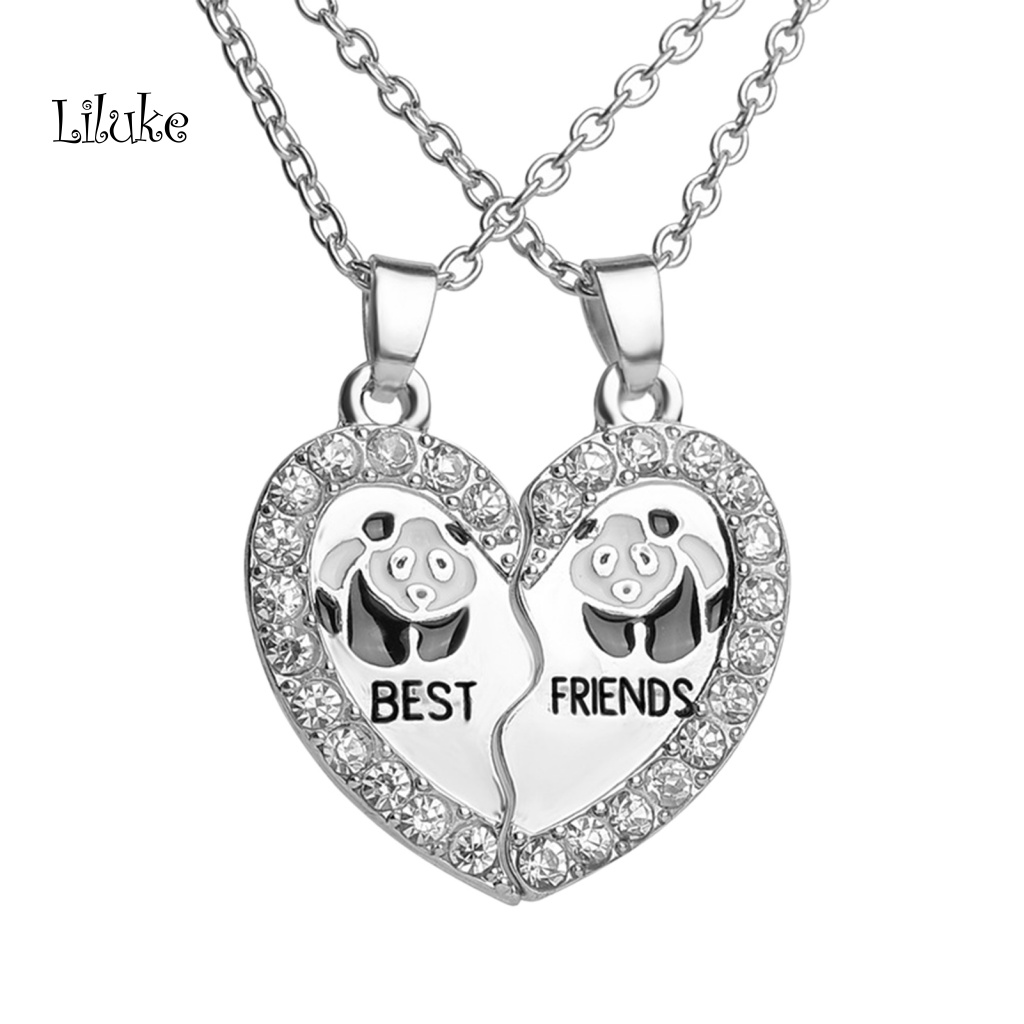 Bộ 2 Dây Chuyền Mặt Gấu Trúc Đính Đá Thời Trang