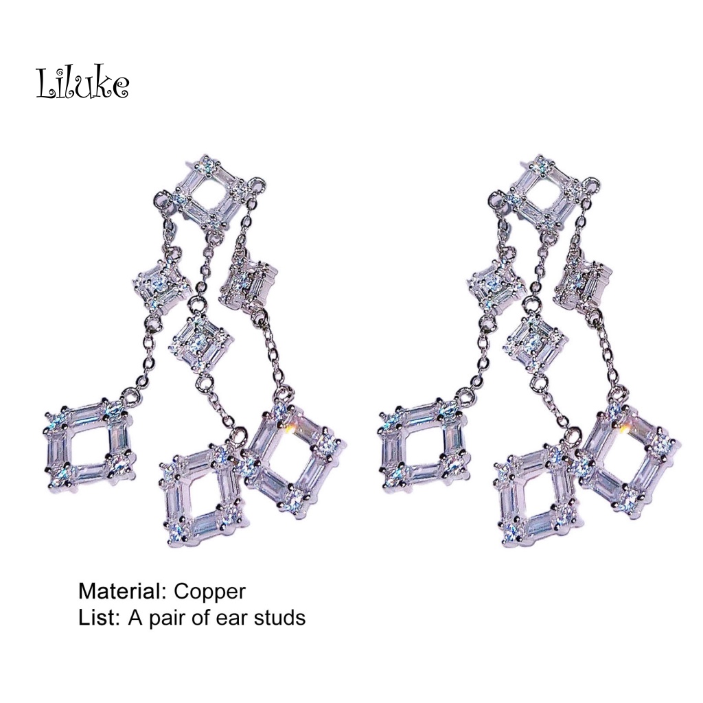 1 Cặp Bông Tai Dáng Dài Phối Tua Rua Thời Trang Sang Trọng