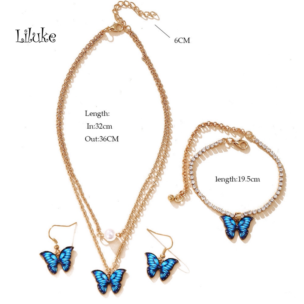 Vòng cổ Và Đôi Khuyên Tai Đính Đá Thời Trang Dành Cho Nữ 1 Bộ