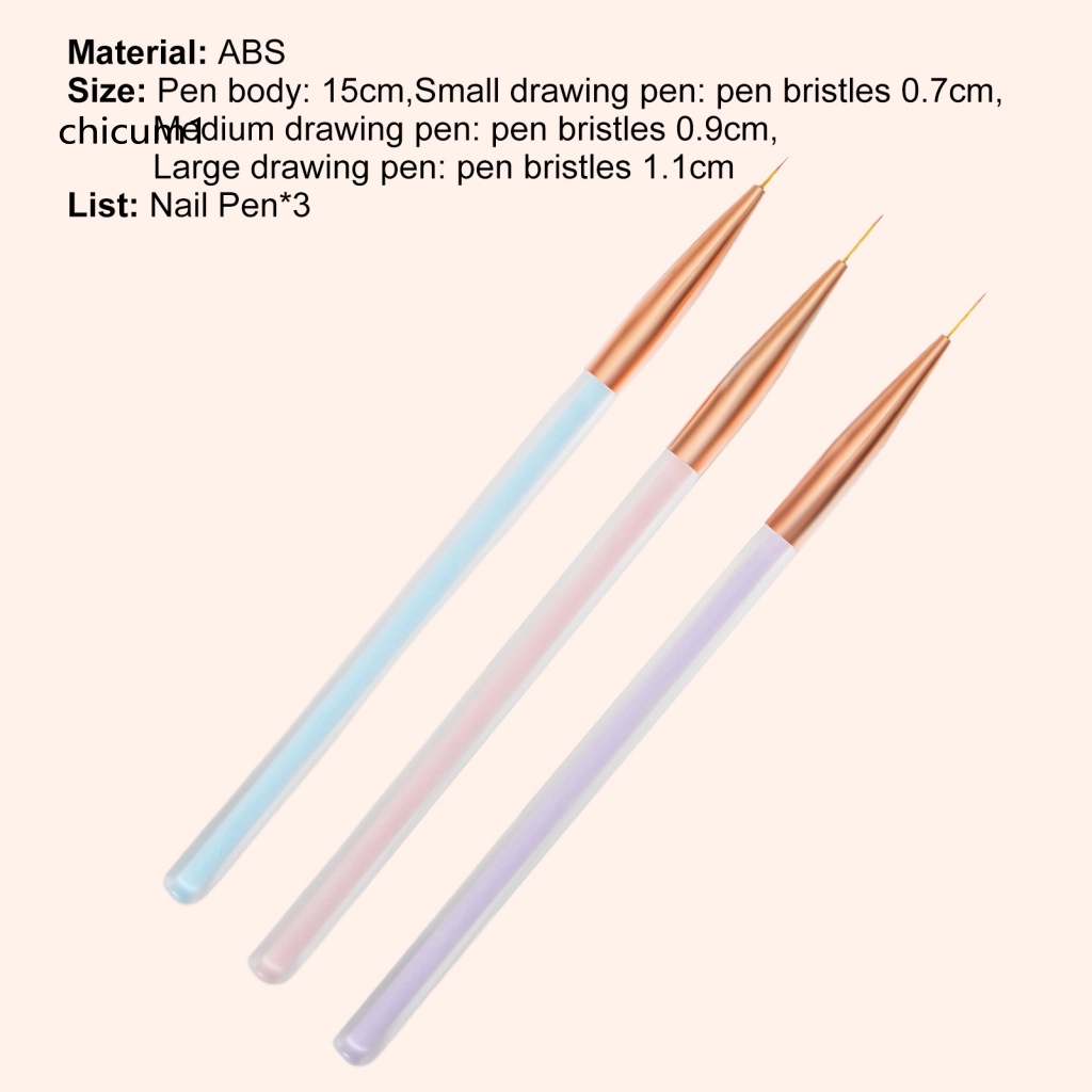 Set 3 Bút Trang Trí Móng Tay Nghệ Thuật Chống Rỉ Sét Tiện Dụng