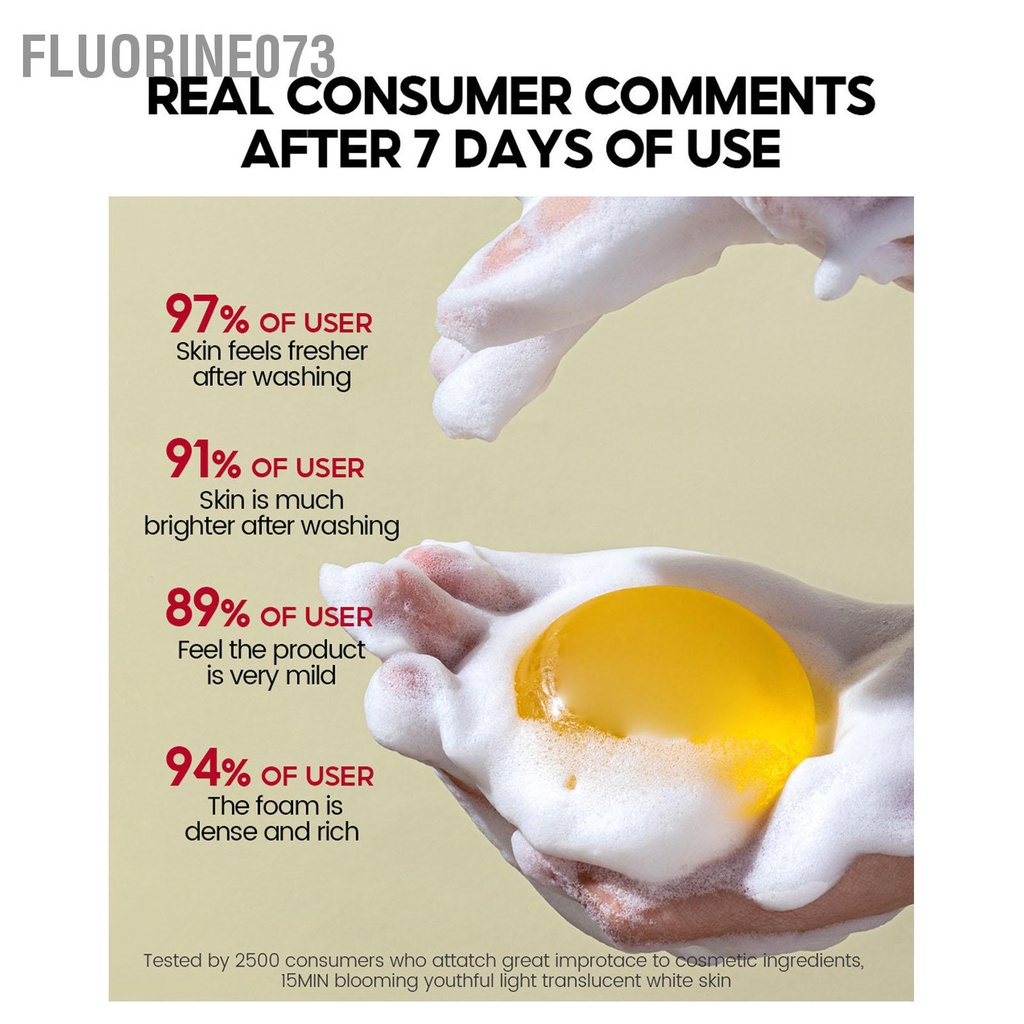 Fluorine073 Xà phòng làm sáng vitamin C cho mặt dưỡng ẩm trắng da toàn thân với lưới tạo bọt