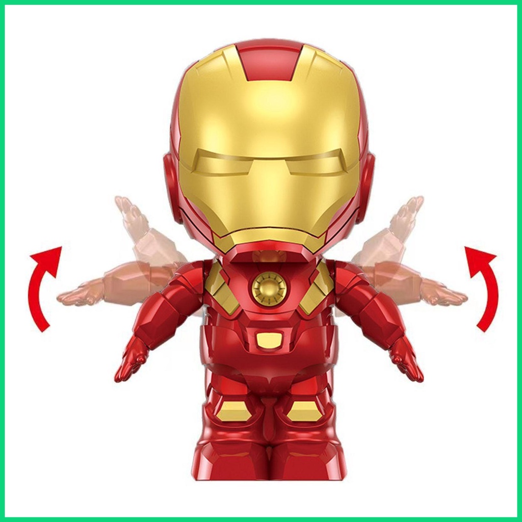 Quạt mini sạc usb Cầm Tay Hình Người Sắt Hoạt Hình 3D Dễ Thương