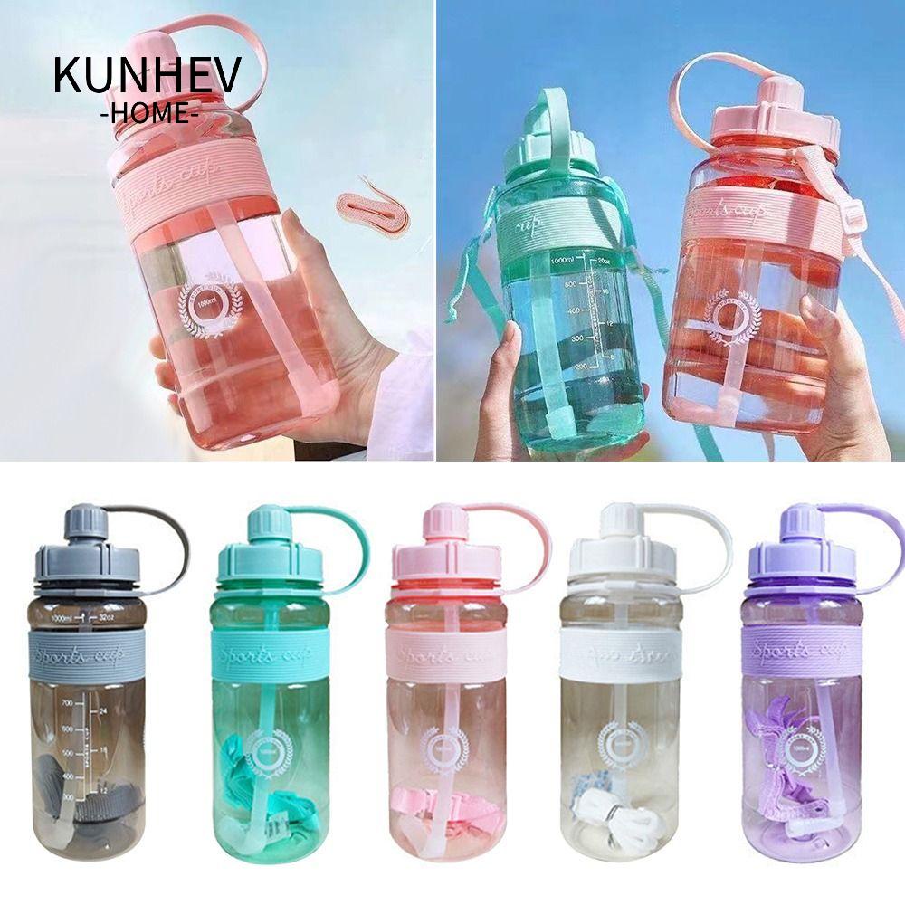 KUNHEV Bình Nước Thể Thao 600 / 1000ML Có Ống Hút Tiện Dụng