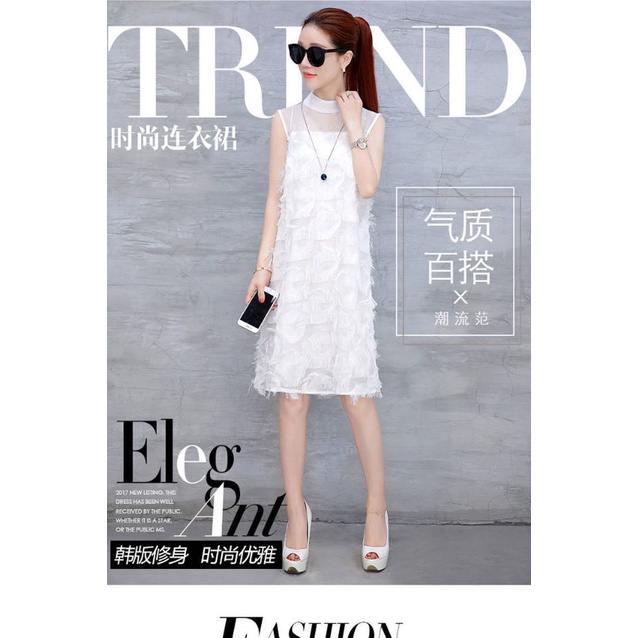 Đầm Ngắn Chữ A Không Tay Tua Rua Phong Cách Phương Tây Thời Trang Mùa Hè 2023 Dành Cho Bạn Nữ