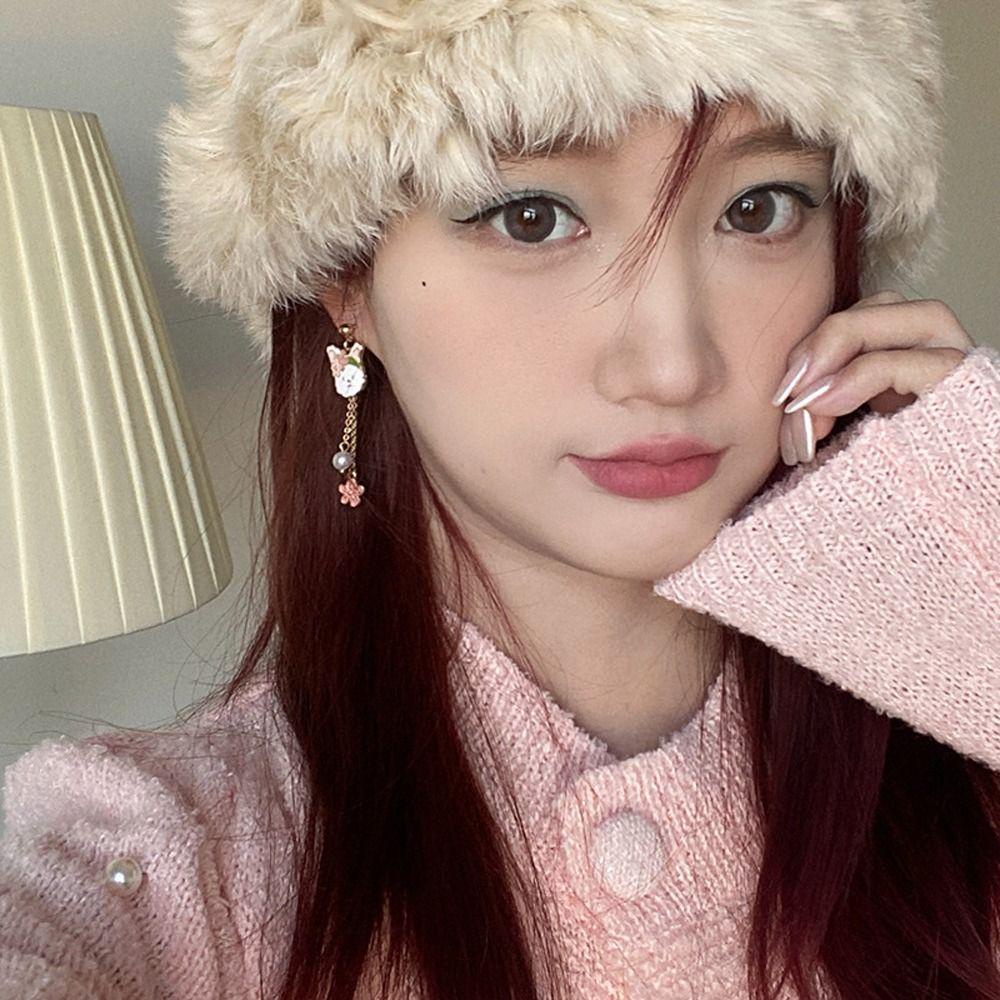 Bông Tai Thả Hình Thỏ Dễ Thương Thời Trang Cho Nữ|Bông Tai Hợp Kim Phong Cách Hàn Quốc Thời Trang