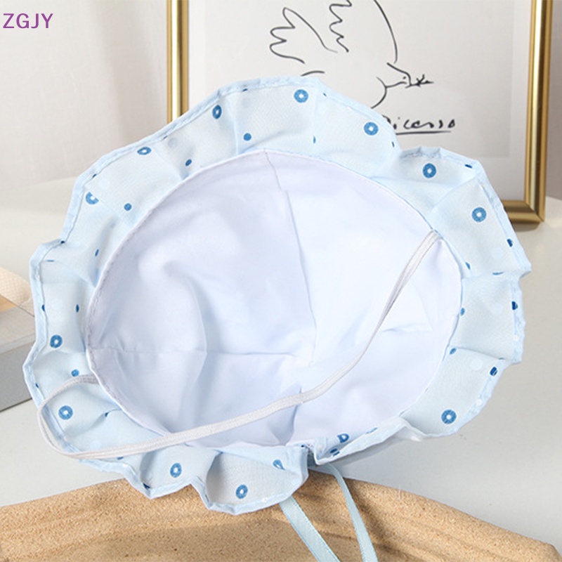 Mũ Bucket Mỏng Nhẹ In Họa Tiết Chấm Bi Đính Nơ Dễ Thương Thời Trang Xuân Thu Cho Bé Sơ Sinh Mới