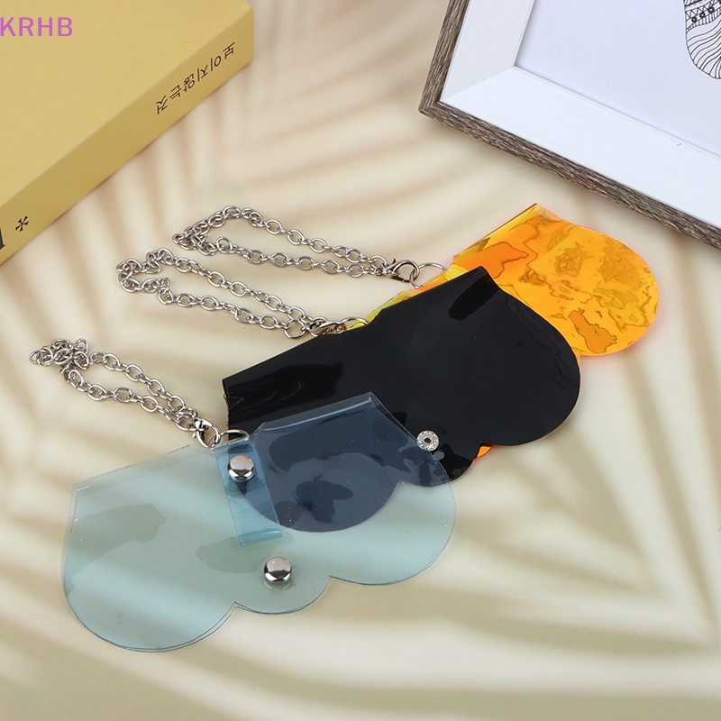 1 Túi PVC Trong Suốt Đựng Mắt Kính Phối Dây Xích Kim Loại Độc Đáo Cho Nữ Mới
