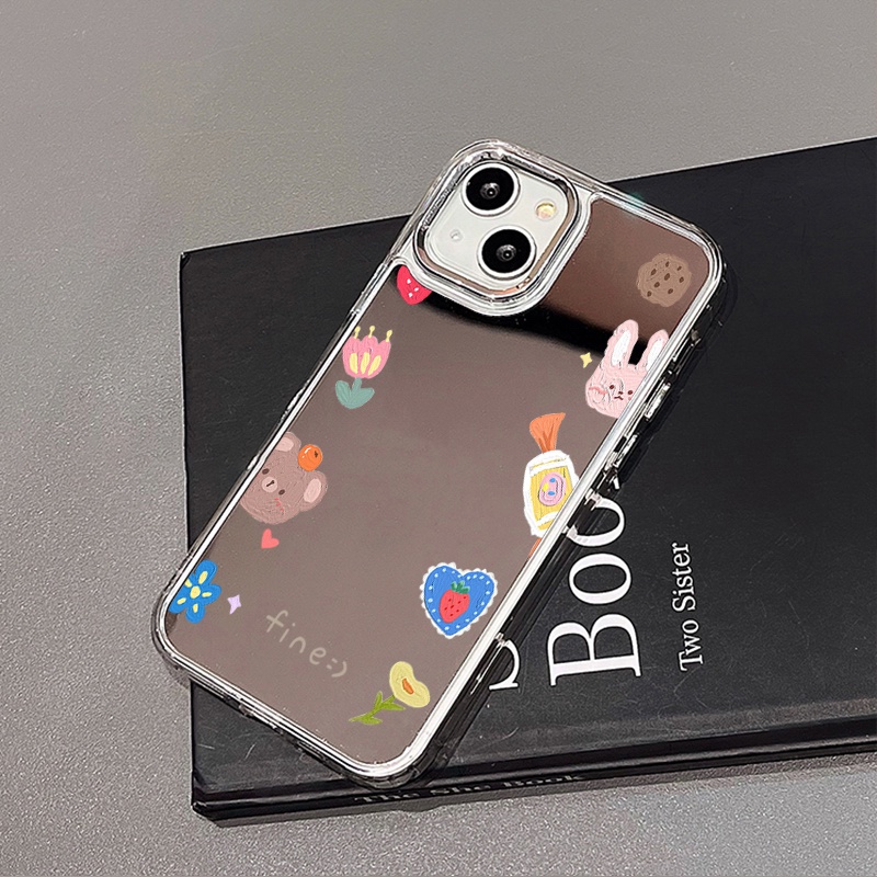 Ốp Điện Thoại Tráng Gương Họa Tiết Hoạt Hình Cho IPhone 11 12 13 14 12Pro 13Pro 14Pro Pro Max XR X XS Max