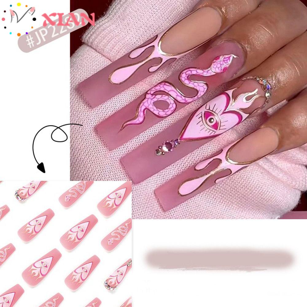 XIANTIN Bộ 24 Móng Tay Giả Che Phủ Toàn Diện DIY