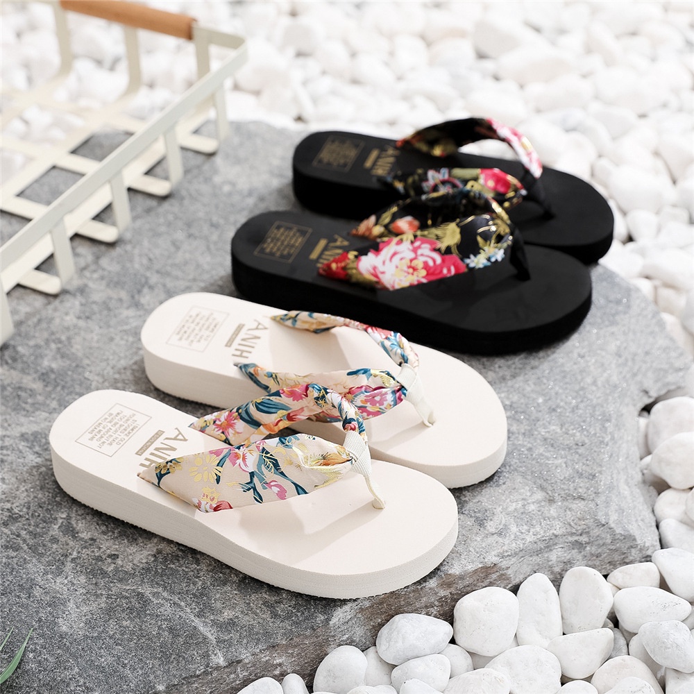 Xăng đan Xỏ Ngón Quai Dây Satin Phong Cách Bohemian Thời Trang Đi Biển Cho Nữ