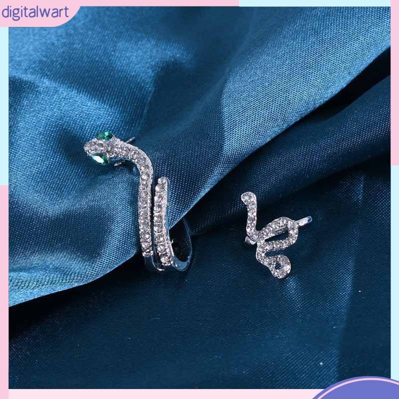 [DG] Bông Tai Hình Rắn Đính Đá Zircon Vàng Phong Cách Lạnh Retro Hợp Thời Trang