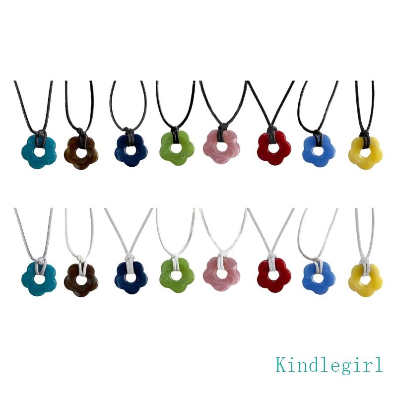 King Vòng cổ Acrylic Mặt Hoa Khoét Rỗng Đơn Giản Tinh Tế Thời Trang Cho Nữ Mỗi Ngày