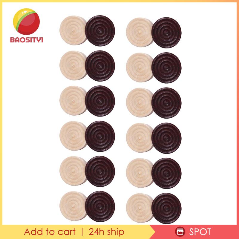 [Baosity1] Bộ 24 Miếng Cờ Gỗ Nâu Và Tự Nhiên Cho Gia Đình