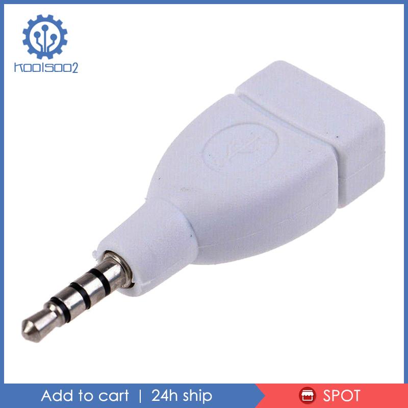 Giắc Cắm Âm Thanh AUX 3.5mm Male Sang USB 2.0 Female Cho Xe Hơi Koolsoo2