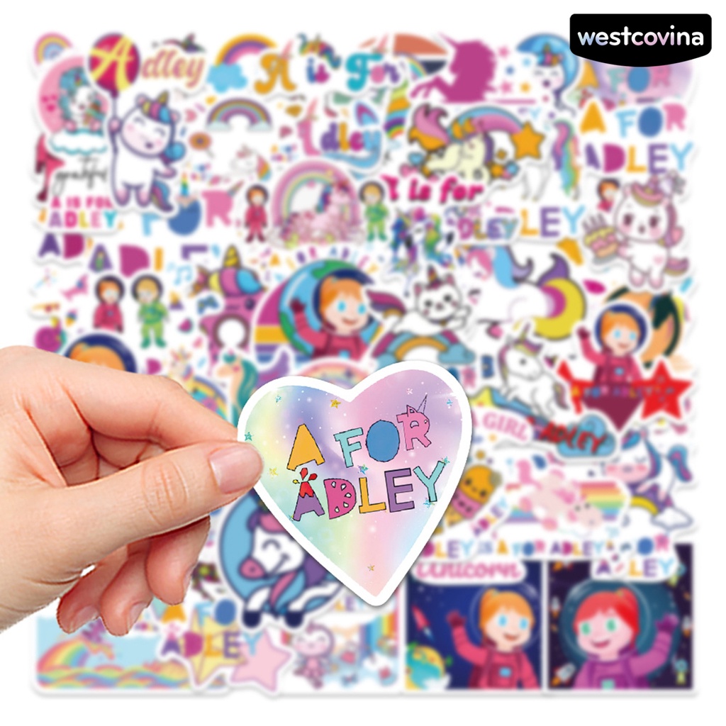 [WSTN]✎Bộ 50 Miếng Dán Hoạt Hình Tự Dính Chống Thấm Nước Không Để Lại Dấu Vết