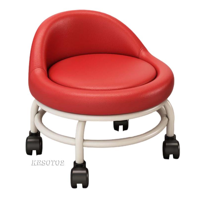 [Kesoto2] Ghế Lăn Làm Sạch Tròn Thấp Có Tựa Lưng Cho Tiệm Cắt Tóc / Nhà Bếp
