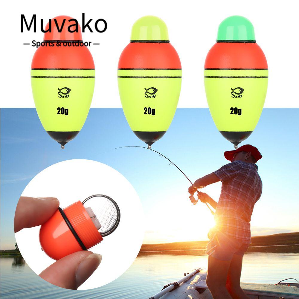 MUVAKO Phao Nổi Câu Cá Ban Đêm Bằng Nhựa  1 Nút