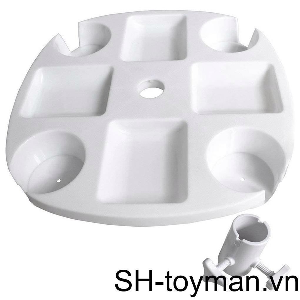 Khay Đựng Dù Đi Biển Kèm 4 Giá Đỡ Cốc / Đồ Uống Bằng Nhựa Tiện Dụng Cho Mùa Hè