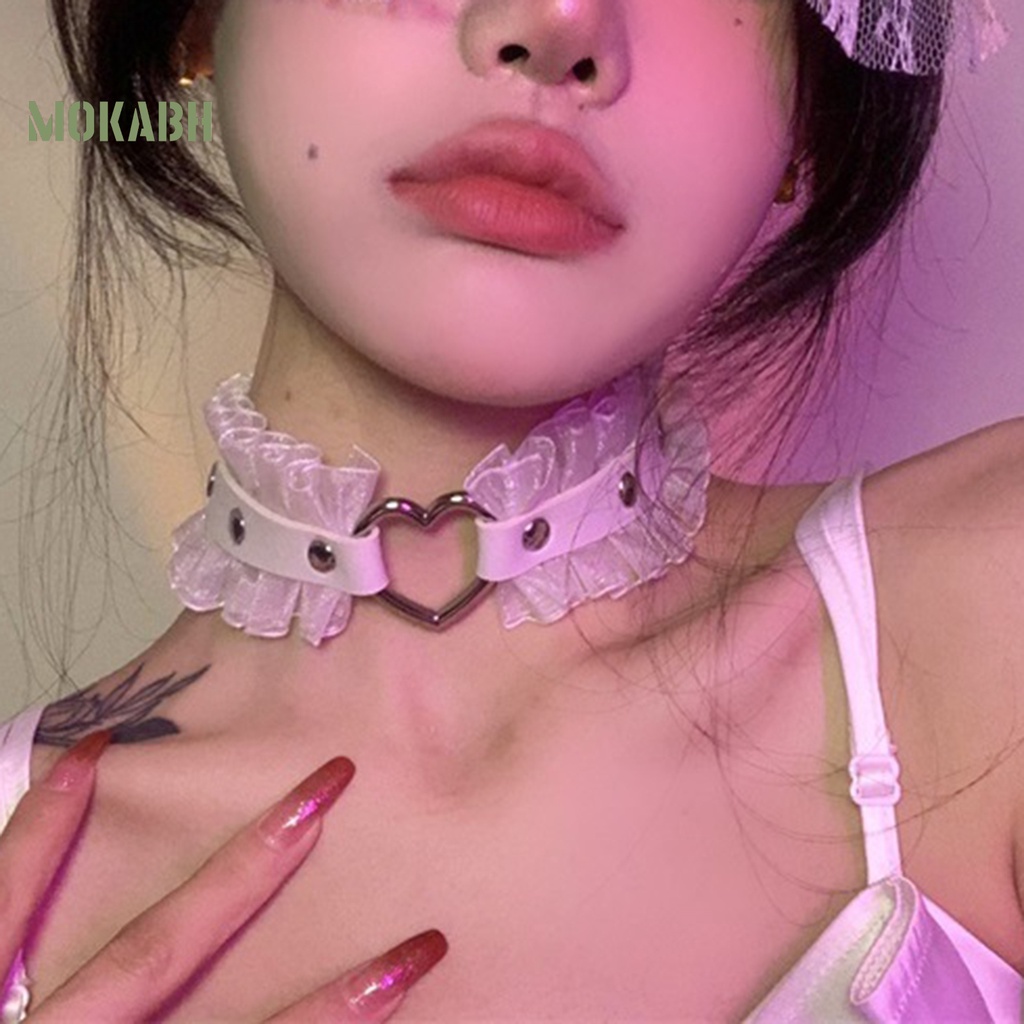 Vòng Cổ Choker Da Giả Đính Đinh Tán Phong Cách Harajuku Punk Cho Nữ