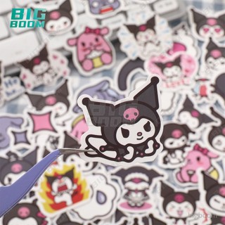 Sanrio Dán 60 Miếng Dán Chống Thấm Nước Miếng Dán Giấy Aquaflas Miếng Dán Kuromi Giai Điệu Tai Lớn Chó Epoxy Vỏ Điện Thoại Trang Trí Sổ Tay Miếng Dán Gói Chống Thấm Nước