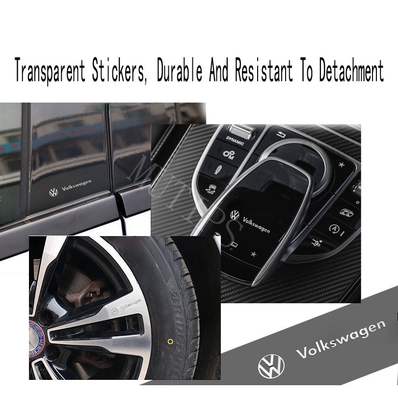 Miếng Dán Kim Loại In Logo 3D Sáng Tạo Trang Trí Cửa Sổ Xe Hơi Volkswagen Polo Allspace Golf Scirocco T-Ccross Tiguan