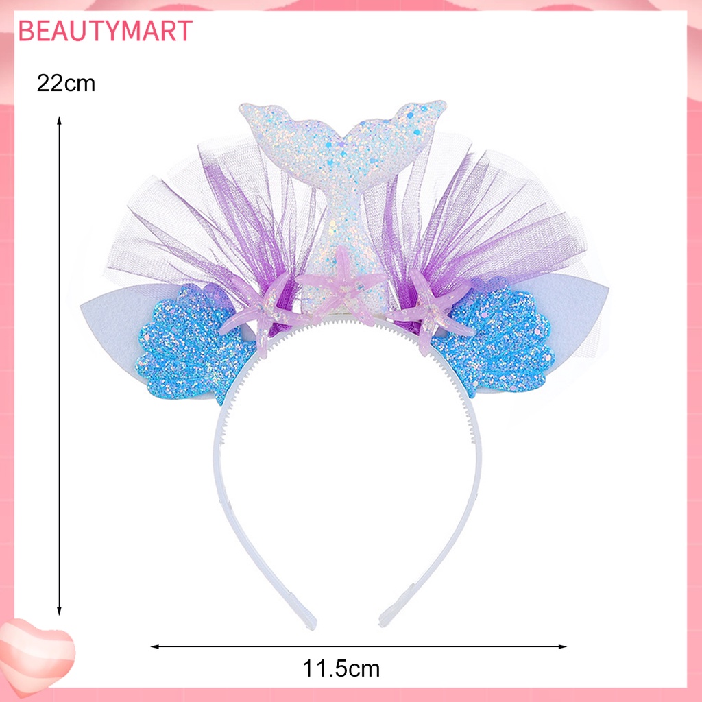 [beautymart] Băng Đô Đuôi Cá Đính Kim Sa Độ Co Giãn Cao Không Biến Dạng Cho Bé Gái