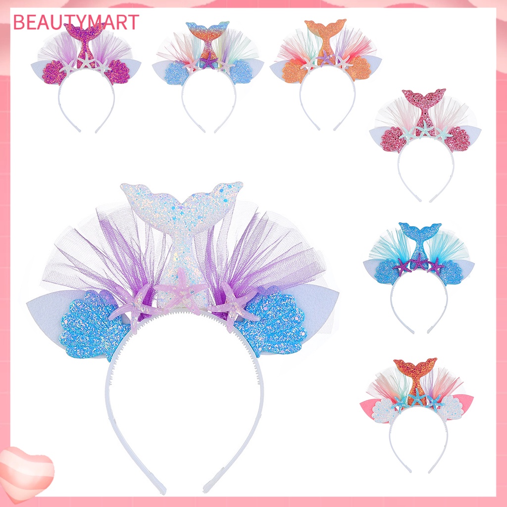 [beautymart] Băng Đô Đuôi Cá Đính Kim Sa Độ Co Giãn Cao Không Biến Dạng Cho Bé Gái