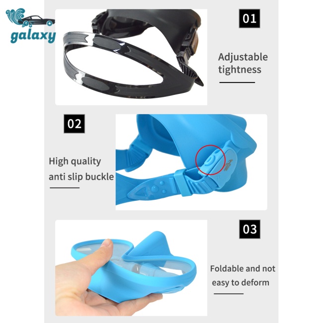 Galaxy Mặt Nạ Lặn Bằng Silicon Chống Sương Mù Trọng Lượng Nhẹ Có Thể Gấp Gọn