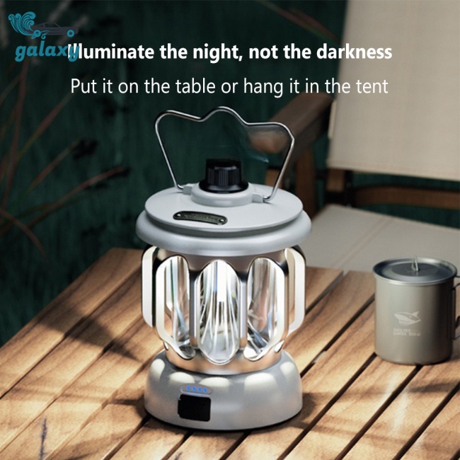 Galaxy Đèn Led Cắm Trại Sạc Usb Chống Nước Có Móc Treo