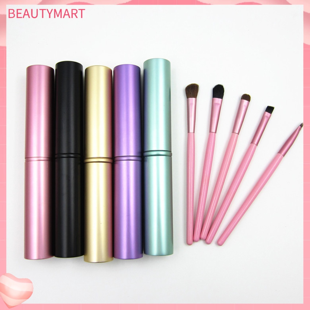 Set 5 Cọ Trang Điểm beautymart Thiết Kế Ống Nhôm Tiện Dụng