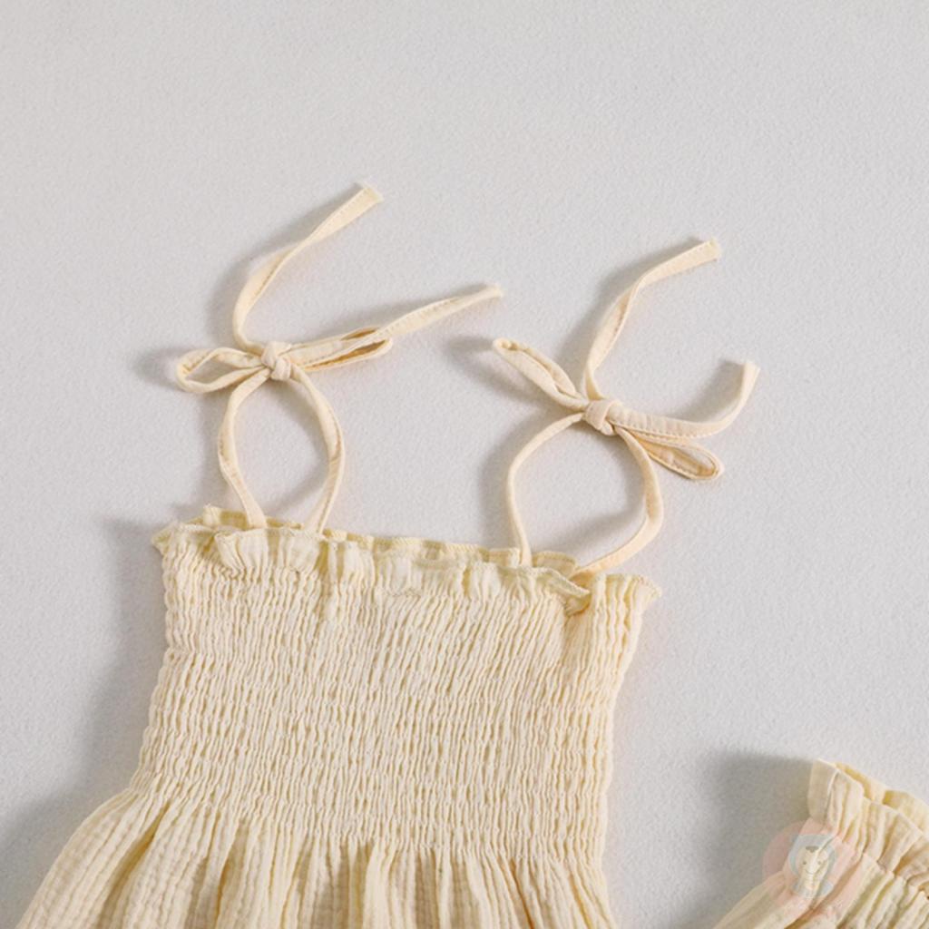 Set Áo hai dây Sát Nách + Quần Dài Phối Ren Hoa Cho Bé Gái LAA6-Kids