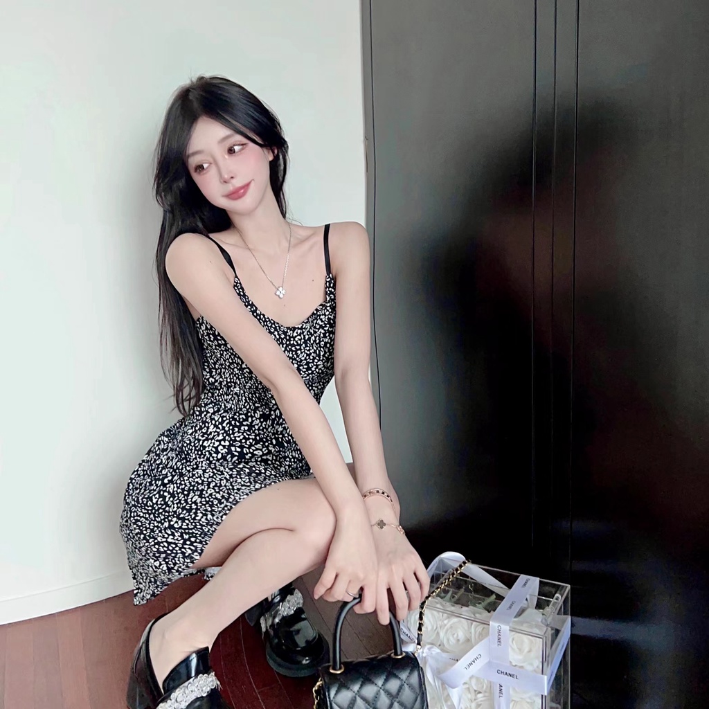 Đầm Hoa Hai Dây Ôm Eo Thời Trang Gợi Cảm Phong Cách Mori Mới