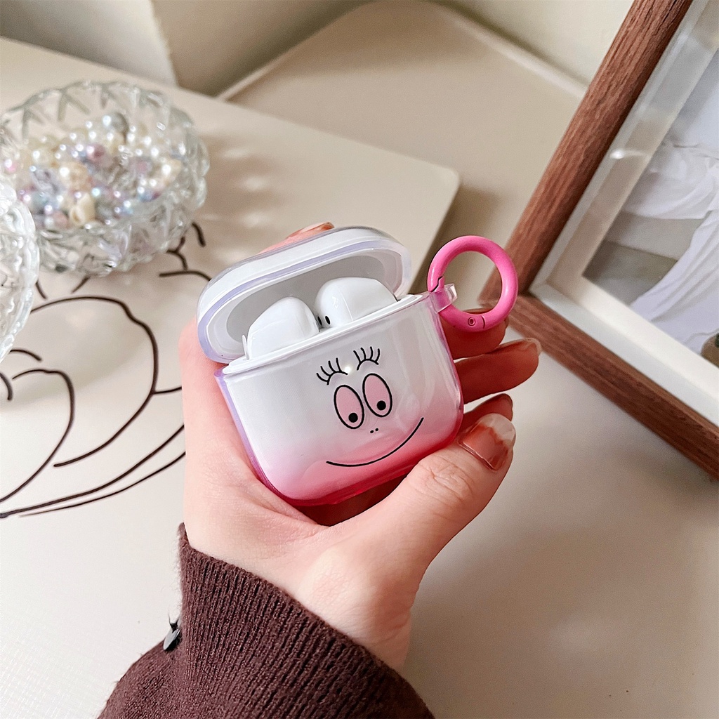 Vỏ Bảo Vệ Hộp Sạc Tai Nghe Bluetooth Không Dây Redmi Buds3 Bằng TPU Mềm Trong Suốt Màu Gradient Họa Tiết Mặt Cười Dễ Thương