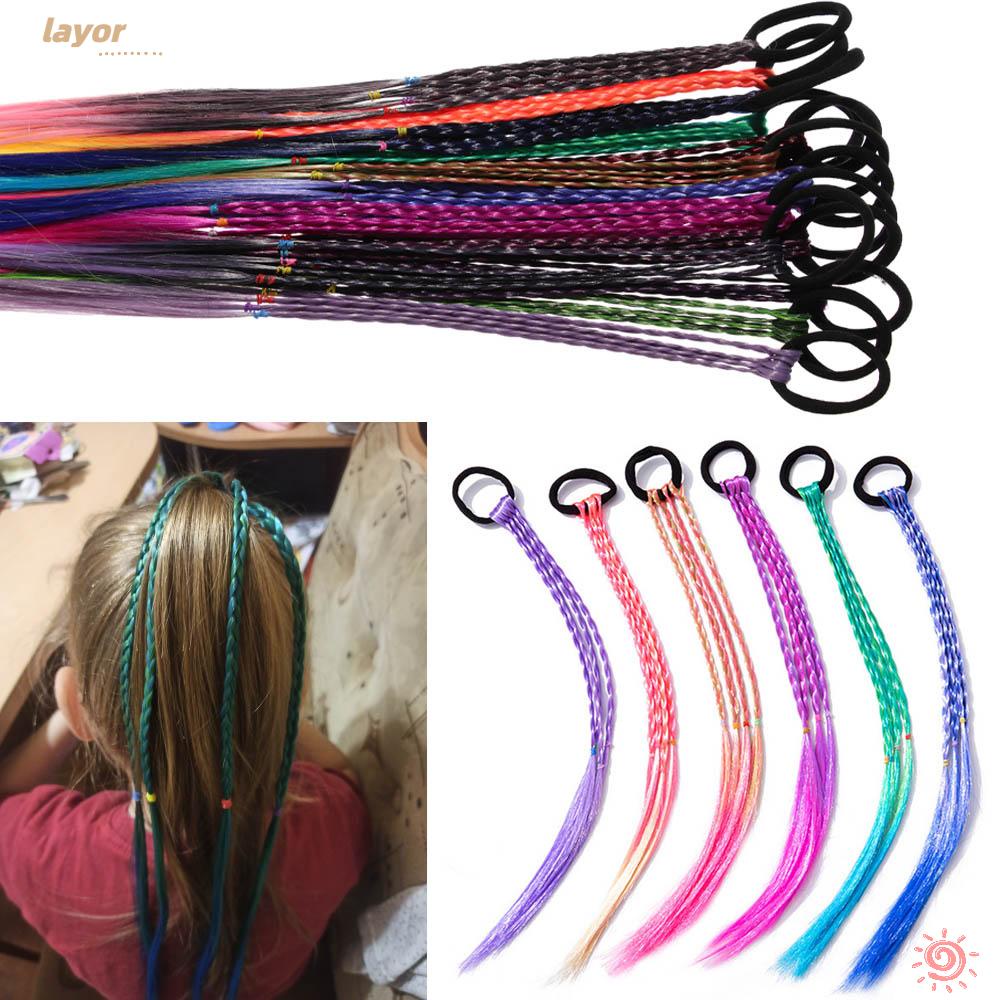 LAY Dây Buộc Tóc Đính Tóc Giả Thắt Bím