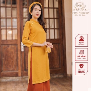 Áo dài cách tân dáng suông kèm quần mẫu thiết kế thu trang, chất lụa tây thi ánh nhẹ.